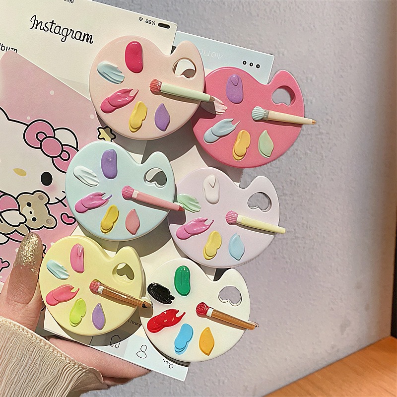 Women Accessories Drawing - Palette Hair Clip Cute Simulated Drawing