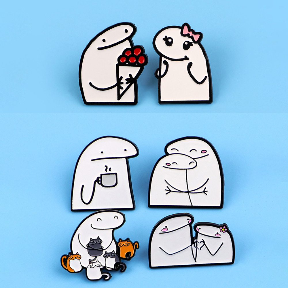 Women Accessories Drawing - Cartoon Stick Figure Drawing Lapel Pins