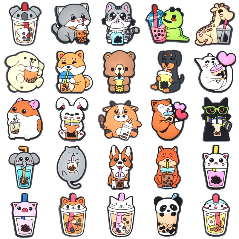 Women'S Accessories For Crocs - Fox Drinking Milk Tea Shoe Charms