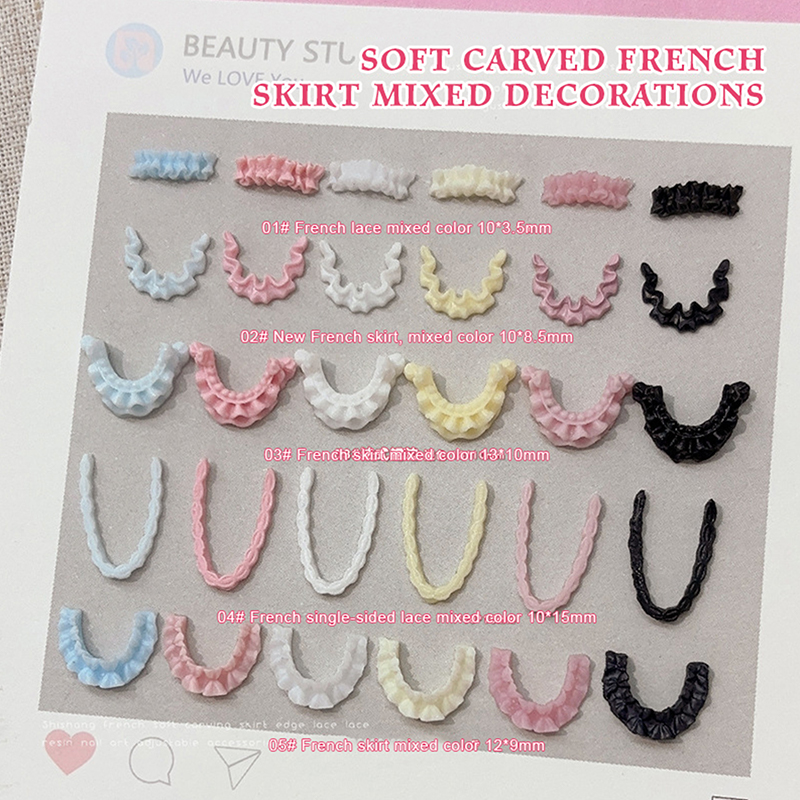 Women Accessories Combo Gift - 30Pcs 3D Resin Nail Art Lace