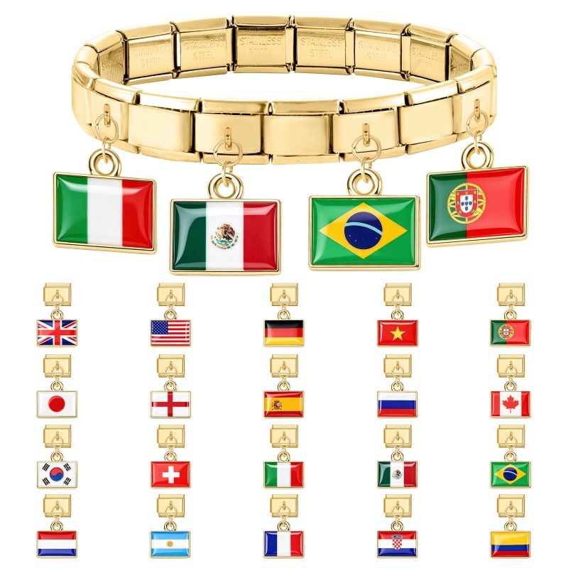 1Pcs 9×10mm Colorful World Fla - đánh giá và giá Women'S Accessories Manufacturers