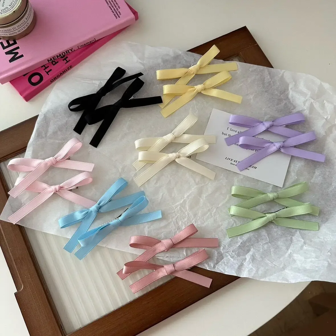 2pcs/set Sweet Cute Bow Hair C - đánh giá và giá Women Accessories Combo Gift