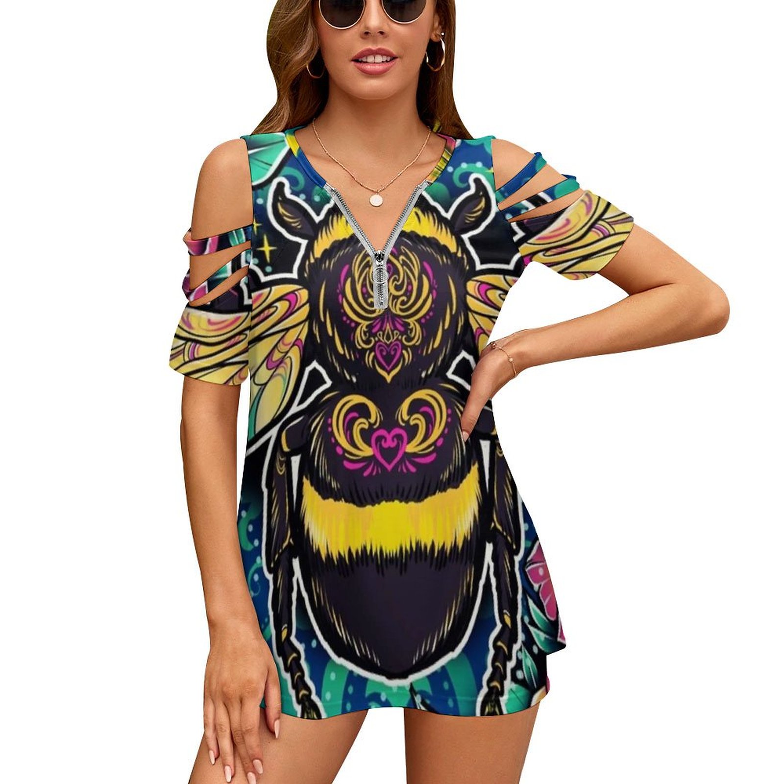 New Fashion Zip Off Shoulder T - đánh giá và giá Women Accessories Drawing