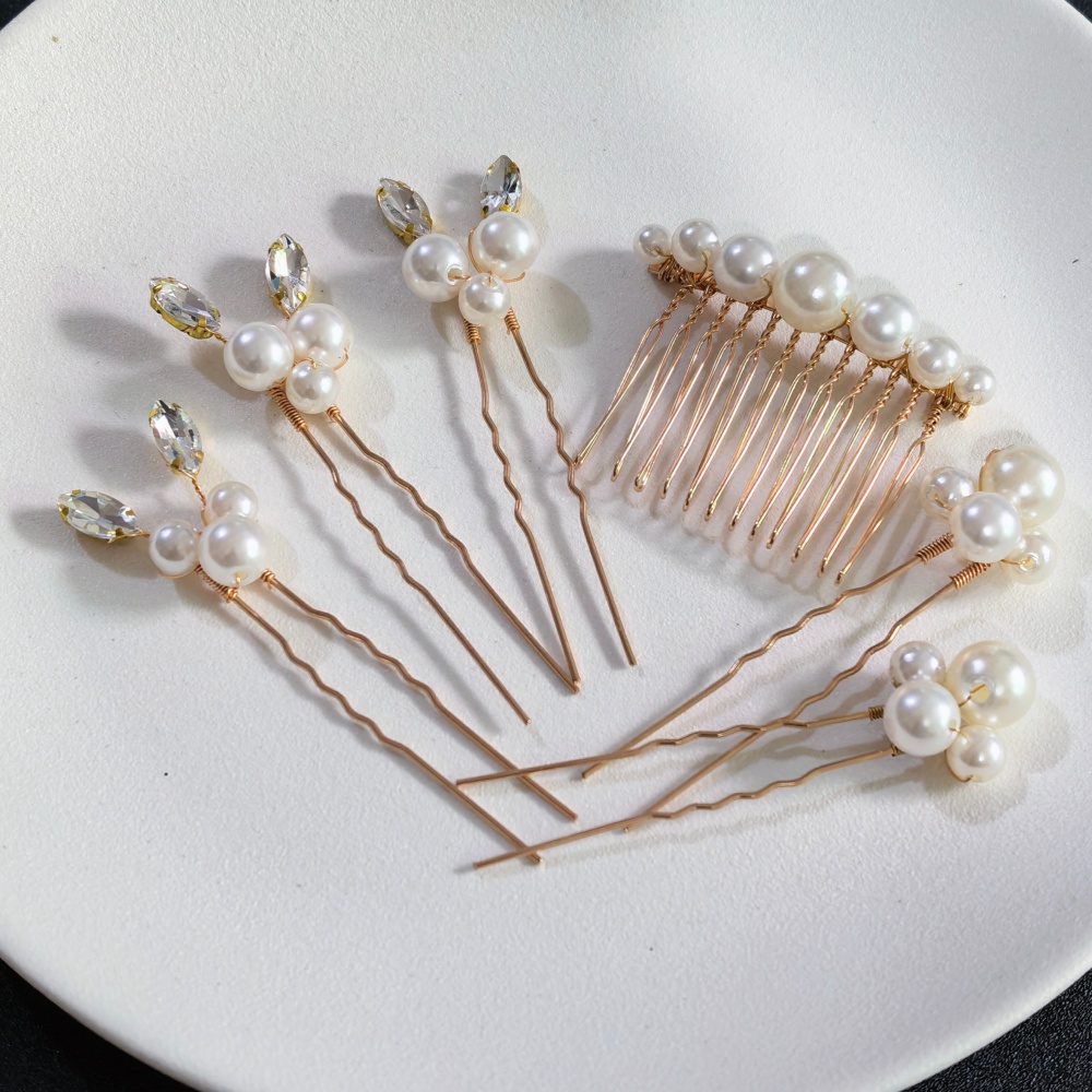 Pearl Crystal Hair Pins Comb S - đánh giá và giá Women Accessories For Hand