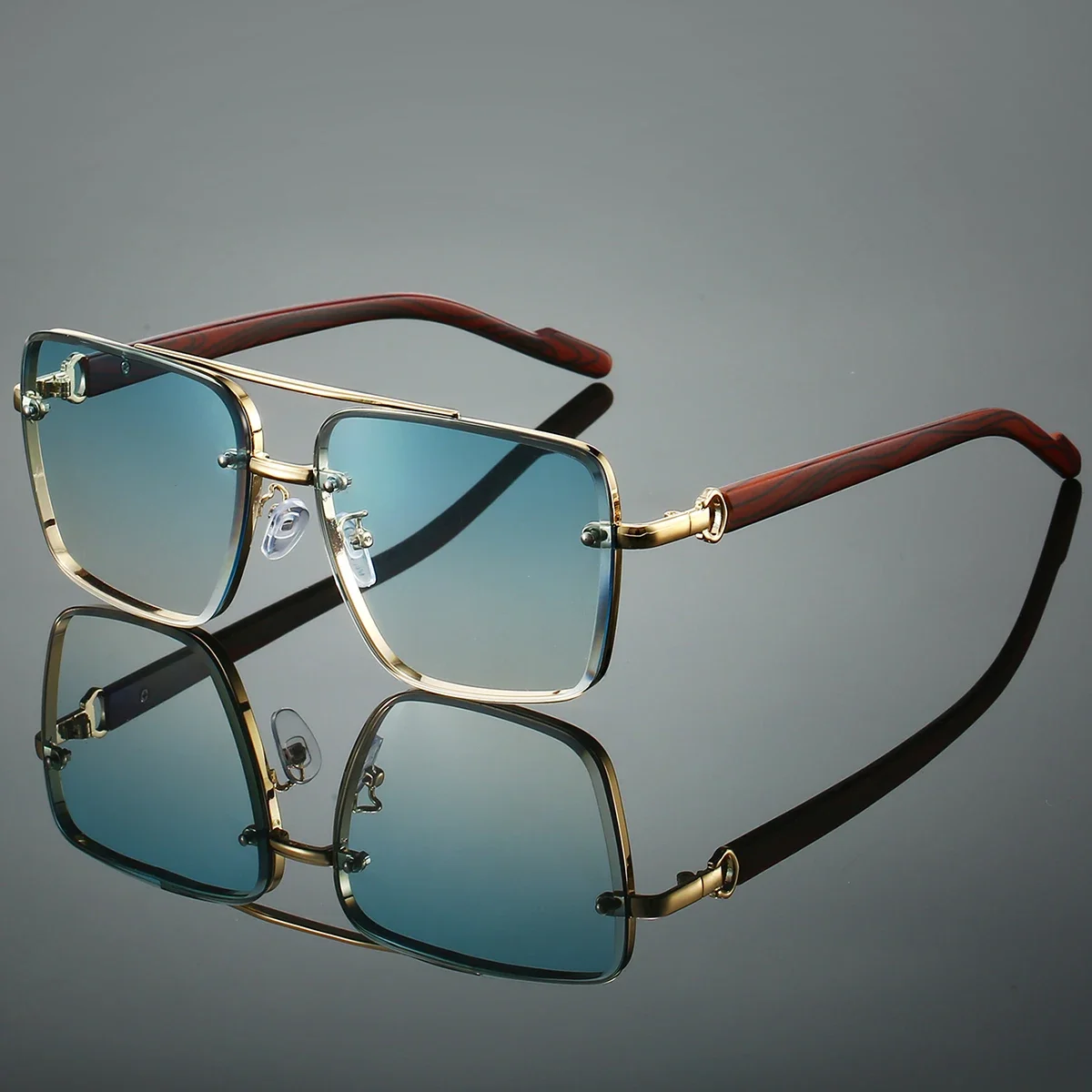 Fashion Retro Square Metal Sun - đánh giá và giá Sunglasses Oversized Square