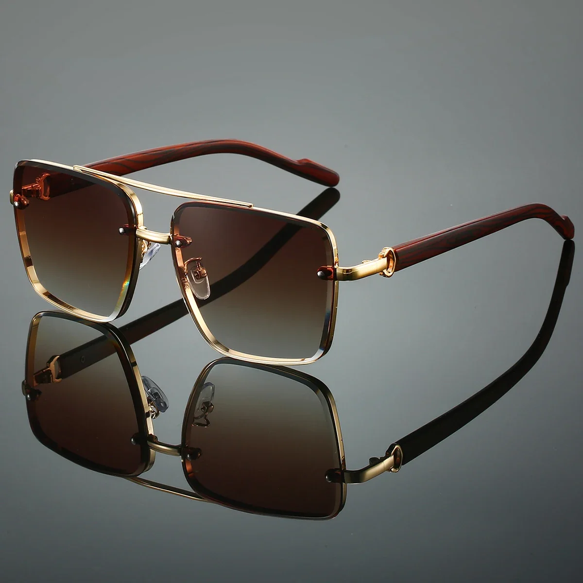 Fashion Retro Square Metal Sun - đánh giá và giá Sunglasses Oversized Square