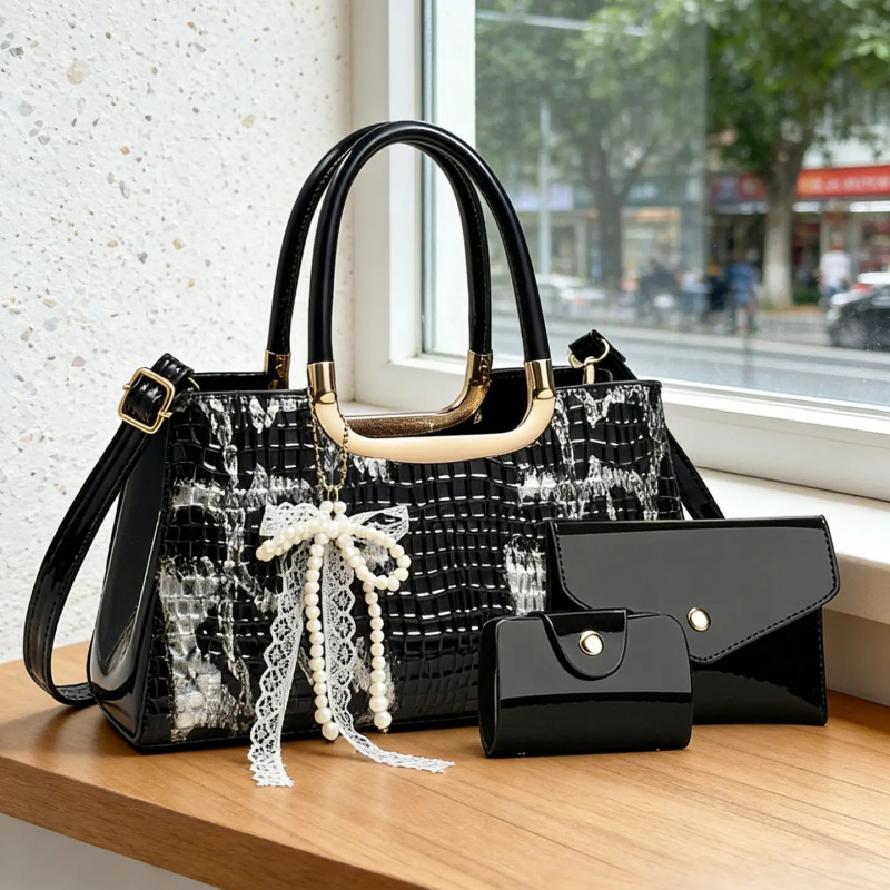 Women's Handbag Set, Crocodile - đánh giá và giá Women Accessories Bag