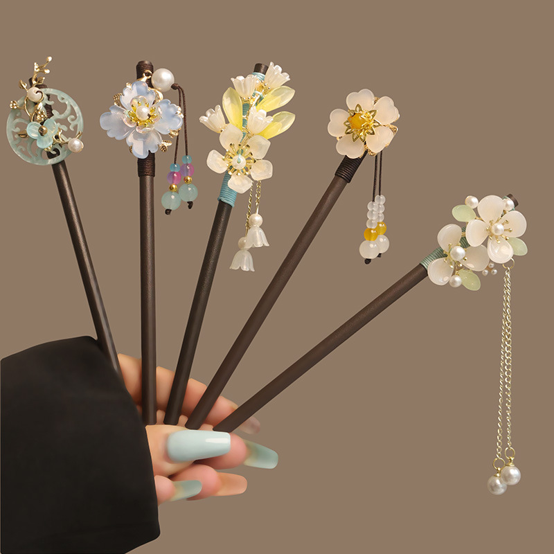 Flower Tassel Pearl Hair Stick - đánh giá và giá Women Accessories For Hand